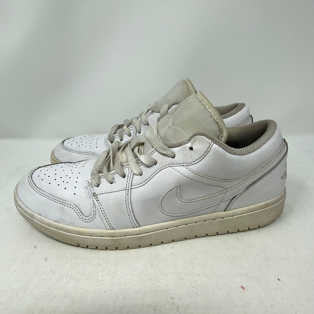 Air Jordan 1 Low Triple White Mens Sneakers US 9.5 Leather 553558-136